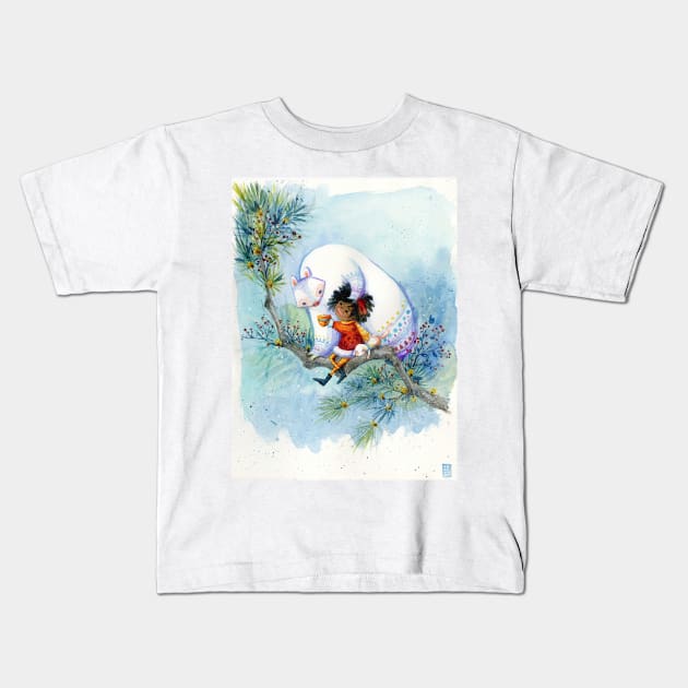 Snow Bear Kids T-Shirt by Alina Chau